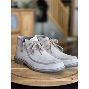 Billy Chukka Men's Leather Boot Size 13 Beige  Tan Suede‎ Zipper